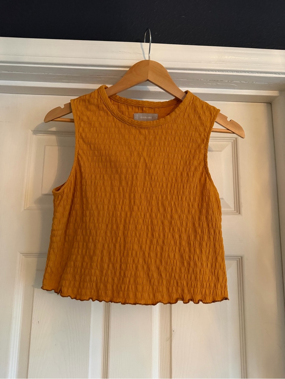 Everlane Textured Mustard Crop Tank